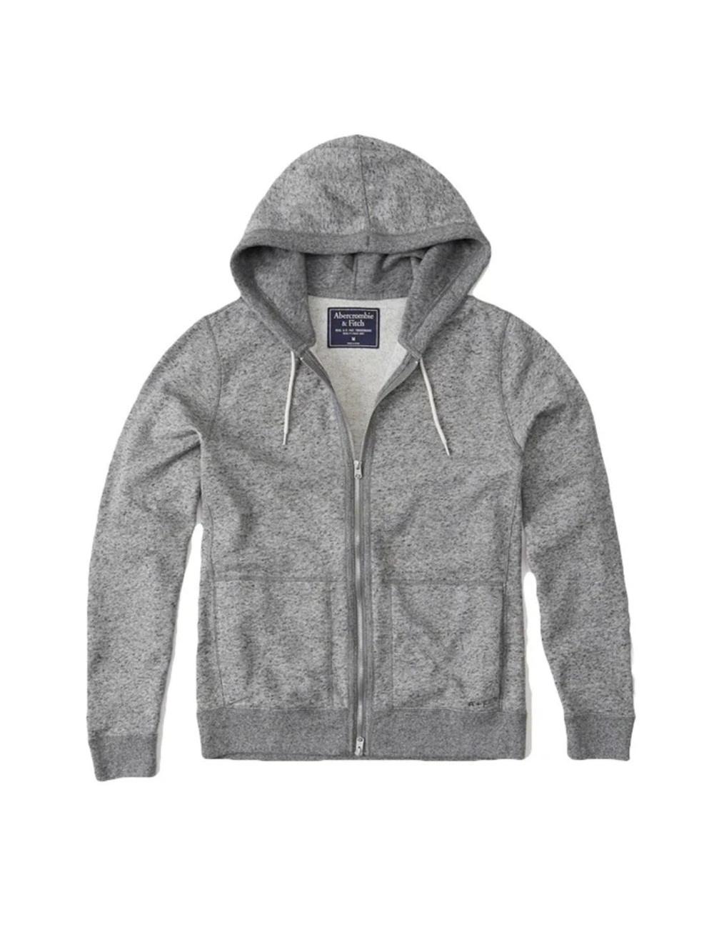 Abercrombie & Fitch Men's Heather Gray Zip-Up Hoodie